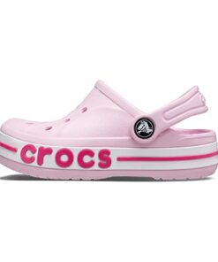 Crocs Kids’ Bayaband Clog, Ballerina Pink/Candy Pink, 3 US Unisex Little