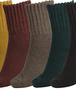 BomKinta Women Winter Solid Boots Socks Thick Warm Wool Socks Cozy Crew Socks for Women Christmas Gift