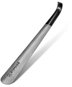 ZOMAKE Metal Shoe Horn Long Handle Shoehorn 16.5 inch – Extra Long Shoe Horns for Seniors Men Women – Stainless Steel Shoe Horn for Boots (Silver)