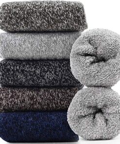 Jeasona Womens Wool Socks Thick Warm Winter Thermal Gifts for Women Mom (Multicolored Dark)