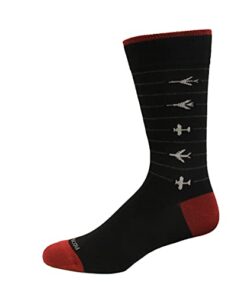 Rockport Men’s Airplane Crew Socks 1 Pair, Charcoal, Men’s US: 8-12 / EU: 41-45