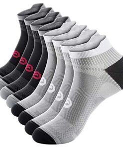 No Show Compression Socks for Men and Women (4 Pairs), Low Cut Running Ankle Socks with Arch Support for Plantar Fasciitis, Cyling, Athletic, Flight, Travel, Nurses