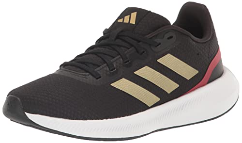 adidas Men’s Runfalcon 3.0 Sneaker, Core Black/Gold Metallic/Better Scarlet, 7.5