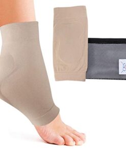 CRS Cross Achilles Heel Sleeve – Pair of Premium Padded Compression Gel Sleeve/Sock for Cushion & Protection of Haglunds Bump, Achilles Tendonitis, and Bursitis (One size fits most)