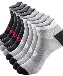 Low Cut Compression Socks for Men and Women (4 Pairs), No Show Ankle Compression Running Socks with Arch Support for Plantar Fasciitis, Cyling, Athletic, Flight, Travel, Nurses