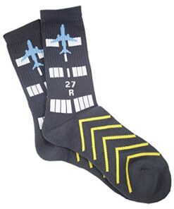 Runway Design, Aviation-Themed Premium Crew Socks 1-Pair