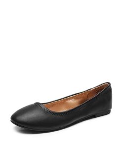 DREAM PAIRS Womens Ballerina Walking Flats Shoes, Black – 8.5 (Sole-Happy)