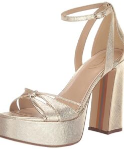 Sam Edelman Women’s Kamille Heeled Sandal, Gold Leaf, 8.5