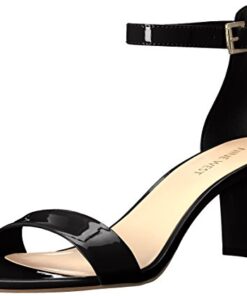 Nine West Women’s Pruce Heeled Sandal, Black Patent, 9