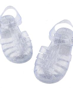 Amtidy Jelly Shoes for Girls, Children’s Fishermen Sandals Princess Birthday Sandals for Little Girls, Toddler Glitter Sandals