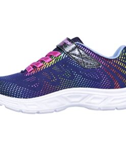 Skechers Girls Litebeams-Gleam N’dream Sneaker, Navy/Multi, 4 Big Kid