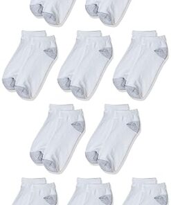 Hanes womens 10-pair Value Pack Low Cut athletic socks, White, 8 12 US