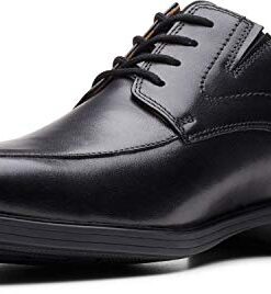 Clarks Men’s Whiddon Pace Oxford, Black Leather, 10 Wide