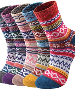 Pleneal 5 Pack Wool Socks for Women – Womens Wool Socks Winter Socks for Women, Warm Thick Soft Wool Socks, Boot Socks for Women