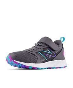 New Balance Girls Fresh Foam 650 V1 Hook & Loop Running Shoe, Magnet/Electric Indigo/Cosmic Rose, 3 Little Kid