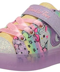 Skechers Kids Girls Toes Twinkle Sparks Ice-Unicorn Bu Sneaker, Lavender/Multi, 13 Little Kid