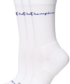 Champion Women’s, Graduated Compression Socks, Mid-Crew, 3-Pack, White, 5-9