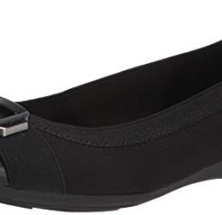 Anne Klein Women’s Uplift Ballet Flat, Black, 10