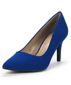 DREAM PAIRS Women’s High Stiletto Heels Sexy Closed Pointed Toe Dress Pumps Shoes for Wedding Work Office Business, 3 Inches, KUCCI, Size 8.5, ROYBLUE