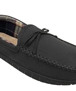 Dockers Men’s Moccasin Heritage Slipper, Black, MD Men’s Size 7 to 8