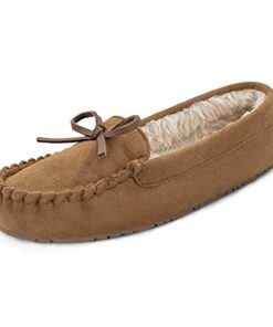 TF STAR Women Ladies Girls Moccasin Slipper Shoes Slip on Loafer Casual Flat Microfiber Shoes Indoor Outdoor