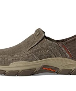 Skechers Men’s Respected-Holmgren Slip-in Loafer, Taupe, 10 Wide