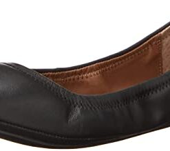 Lucky Brand womens Emmie Ballet Flat, Black Leather, 9 Wide US