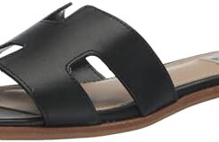 Steve Madden Women’s Hadyn Sandal, Black Leather, 10