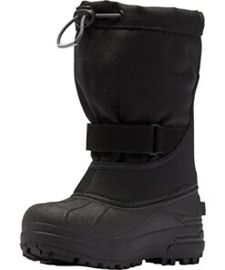 Columbia unisex child Powderbug Plus Ii Snow Boot, Black/Graphite, 3 Big Kid US