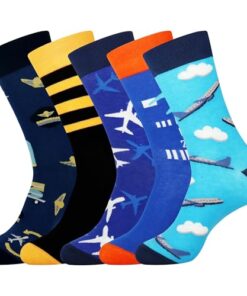 Jeasona Pilot Gifts Aviation Men Airplane Socks for Men Funny Birthday Gifts