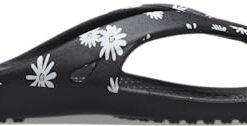 Crocs Kadee Ii Graphic Flip Flops | Sandals for Women, Black/Floral, 10