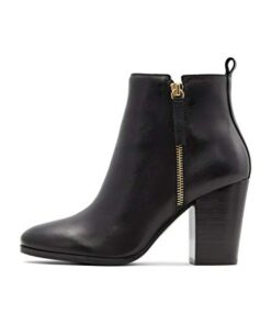 ALDO Women’s Noemieflex Block Heel Ankle Boot, Black Leather, 6
