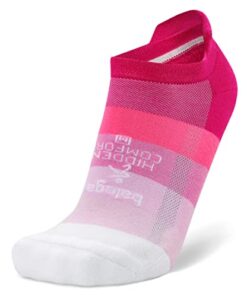 Balega Recycled Hidden Comfort Performance No Show Athletic Running Socks for Men and Women (1 Pair), Neon Pink/White – Medium (1 Pair)