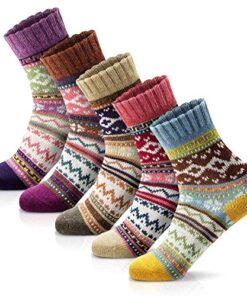 FYC Women Socks Winter – Gifts for Women – Warm Thick Soft Wool Socks Christmas Gifts Socks Cozy Crew Socks, multicolor, One Size