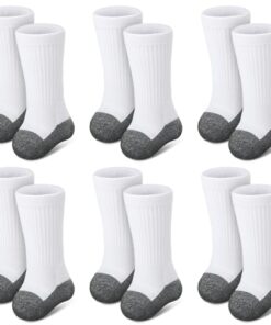 Silicherry 12 Pcs Amputee Socks Crew Soft Prosthetic Socks Breathable Elastic Stump Shrinker Cotton Prosthetic Leg Accessory (White,Large)