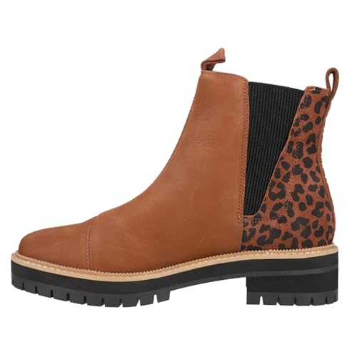 TOMS Womens Dakota Pull On Leopard-Cheetah Casual Boots Ankle Mid Heel 2-3″ – Brown – Size 7.5 B