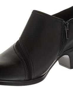 Clarks Women’s Emily 2 Dove Pump, Black Leather, 9 Wide