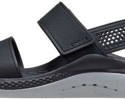 Crocs LiteRide 360 Sandals for Women, Black/Light Grey, 6