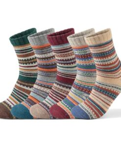 Loyaidn 5 Pairs Womens Wool Socks – Thick Soft Women’s Socks, Winter Warm Boot Socks for Women Men, Fall Socks, Multicolored