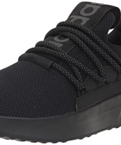 adidas Men’s Lite Racer Adapt 5.0 Running Shoe, Black/Black/Grey (Wide), 9.5