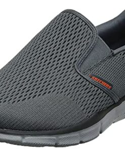 Skechers Men’s Equalizer Double Play Slip-On Loafer,Charcoal/Orange,10 M US