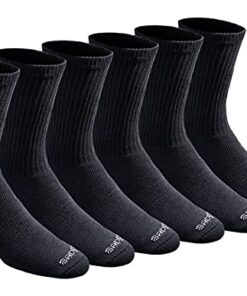 Dickies Men’s Dri-tech Moisture Control Crew Socks Multipack, Solid Black (6 Pairs), Shoe Size: 6-12