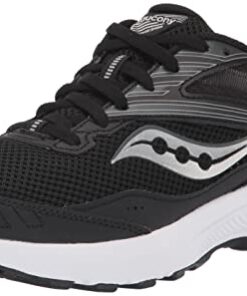 Saucony mens Cohesion 15 Running Shoe, Black/White, 11 Wide US