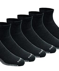 Dickies Men’s Big & Tall Dri-tech Moisture Control Quarter Socks Multipack, Black (6 Pairs), Shoe Size: 12-15