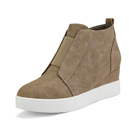 DREAM PAIRS Womens Platform Wedge Sneakers Ankle Booties Taupe Size 8.5 M Us Wedge-Snkr-1