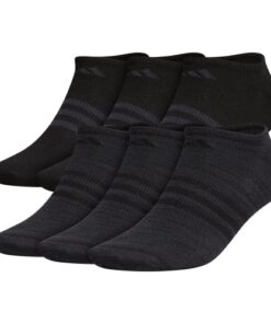 adidas Men’s Superlite No Show Socks (6-Pair), Black/Night Grey, X-Large