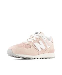 New Balance Girls 574 V1 Familiar Ground Lace-Up Sneaker, Quartz Pink/White, 13 Little Kid