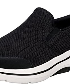 Skechers Men’s Gowalk Arch Fit-Athletic Slip-On Casual Loafer Walking Shoe Sneaker, Black/White, 13 X-Wide