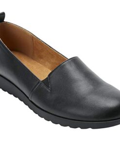 Comfortview Wide Width June Flat | Women’s Slip-On Shoes – 7 1/2 WW, Black