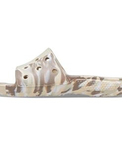 Crocs Unisex Classic Tie Dye Slides Sandal, Bone/Multi, 6 US Men